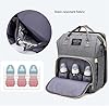 YUDOXN Mochilas de Pañales para Bebé,cuna portátil para bebés y niños,plegable,organizador de mochila para pañales de cuna multifuncional con cambiador de pañales (Gris) #3