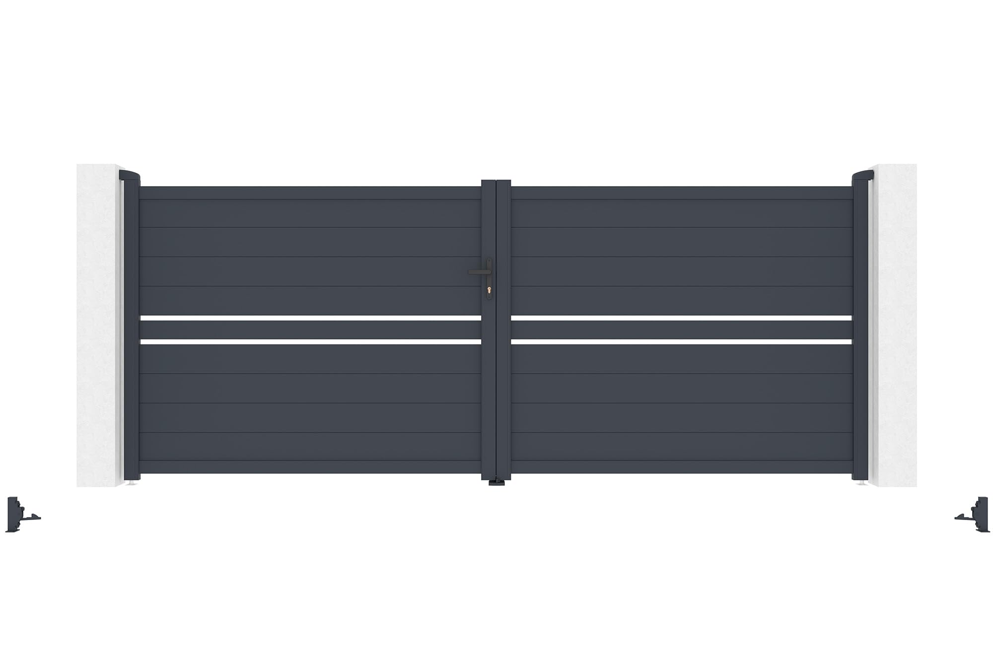 Casanoov Portail battant 4m CIMONE H.160 aluminium gris
