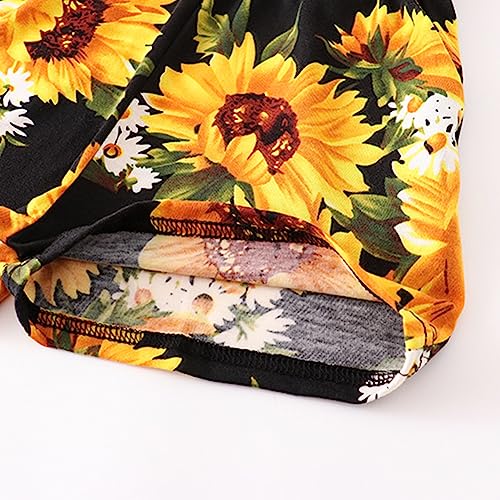 AWIBMK Mommy and Me Dresses Outfits Floral Sling Family Matching Romper V Neck Clothes Suit Set for Mother and Daughter4