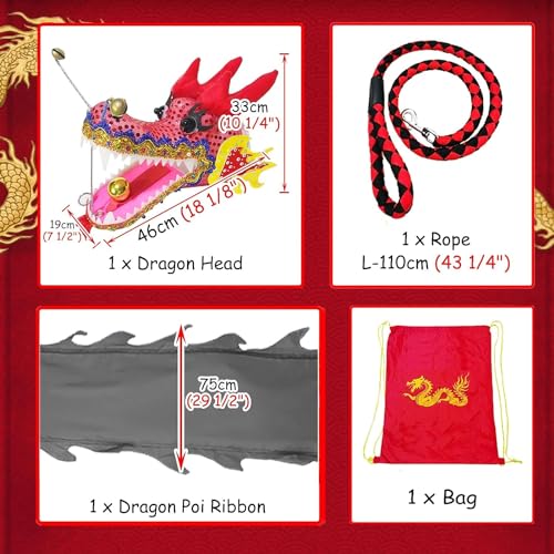 Drapeau de la danse du dragon en soie orange 10m de haute résistance