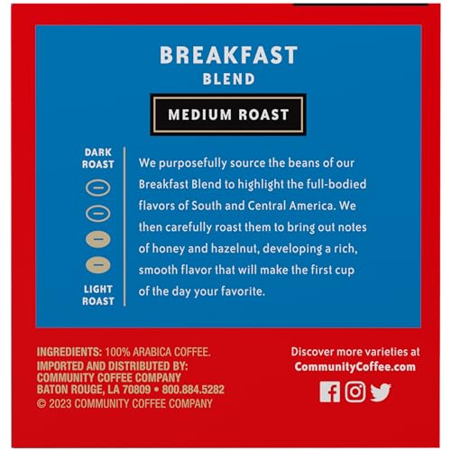 Image of Community Coffee Breakfast Blend, Medium Roast Single-Serve Keurig K-Cup Pods, 12 Count (Pack of 1)