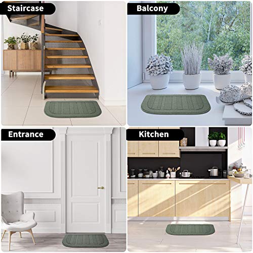 Beqhause 30X18 Inch Kitchen Rug Mats, Durable Anti-Slip Absorbent Dirt-Resistant Kitchen Rug Pet Mat Machine Washable (Green) #TOP5