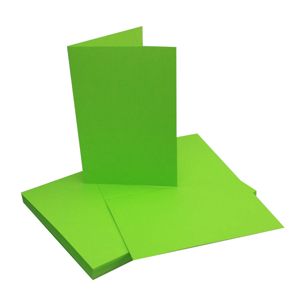 100 Faltkarten-Sets - Hellgrün - 12 x 17 cm - DIN B6 Klapp-Karten mit Briefumschläge Hellgrün gefüttert - inklusive Einleger
