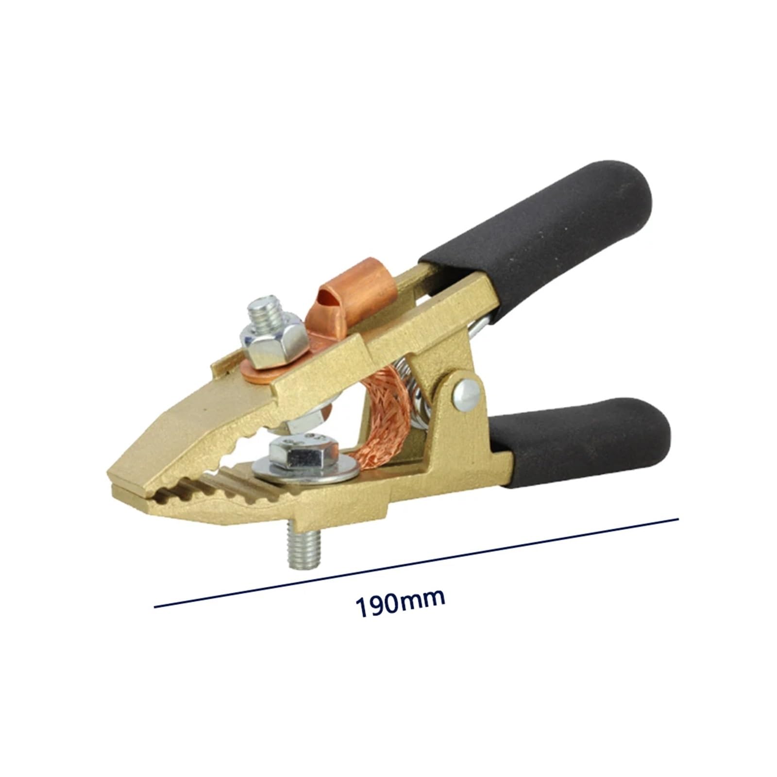 Pinza Soldadura Abrazadera de Cable de tierra en forma de A, 260/300/400/800A, trabajo de puesta a tierra de latón 1 ud. | 800A Black