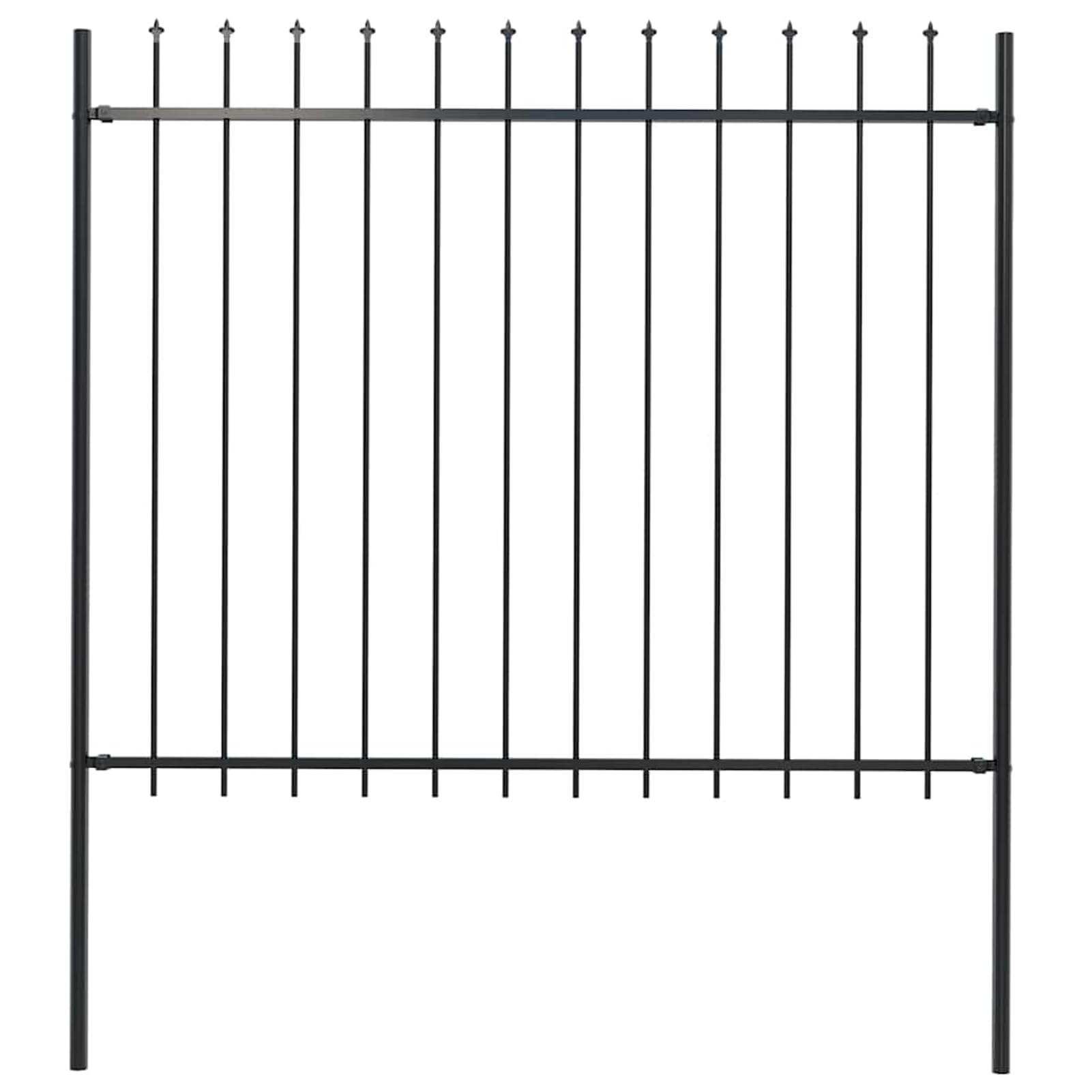 Tidyard Maschendrahtzaun Gartenzaun Zaun Zaun-Sets Komplettset Mit dekorativen Speerspitzen,Doppelflügel Doppelstabmattenzaun Zaunmatten Trennwand 170 x 200 cm (L x H) Mit 1xZaunelement,2xPfosten