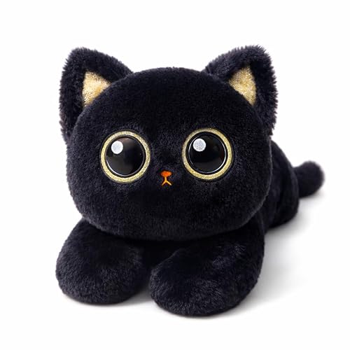 uoozii 20" | 4 Pounds Black Cat Weighted Stuffed Animals with Unscented Microwavable Heating Pad, Cute Coolable Heatable Weighted Plush Warm Gift for Kids & Adults - Black Cat