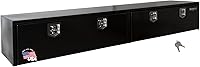 Buyers Products 1702960 Black Steel Topsider Truck Box - 16x13x96 Inch Lockable T-Handle Tool Chest for Pickup Trucks & Work Vehicles