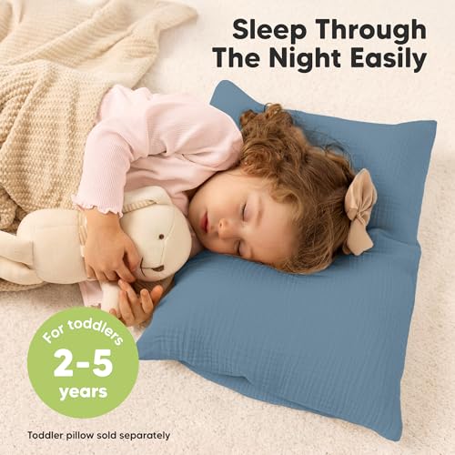 Image of KeaBabies Cotton Muslin Toddler Pillowcase 13x18 Only, 2-Pack (Diggers)