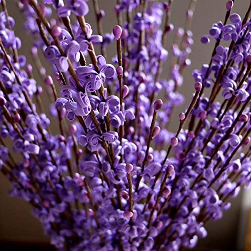 10Pcs 29.5" Long Artificial Flower Winter Jasmine Folk Pip Berry Plant Dry Branches For Wedding Home Office Party Hotel Table Vase Christmas Decor - Dark Purple #TOP2