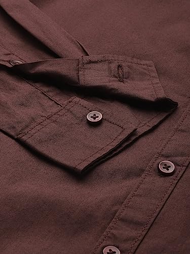Image of The Indian Garage Co Men Slim Fit Solid Full Sleeves Cutaway Collar Casual Shirt