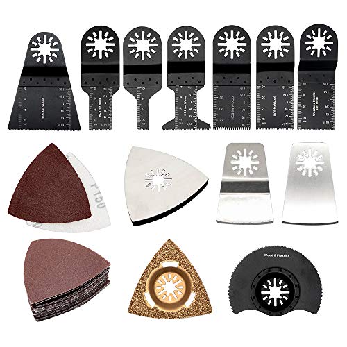 Oszillierendes Zubehör-Set MASO 38-teiliges Multi-Tool Zubehör-Set Mix Oszillierende Sägeblätter zum Schleifen, Schleifen, Polieren und Schneiden Cover