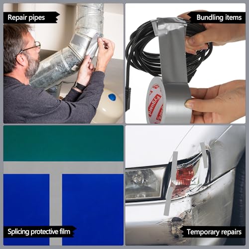 3 Rolle Panzertape Grau, 48mm x 40m Reparaturband 210μ Klebeband Wasserdicht Gewebeband Handreißbar Gafferband Panzertape Silber zum Haushalt Gärten Reparieren Befestigen Bündeln (120m insgesamt)