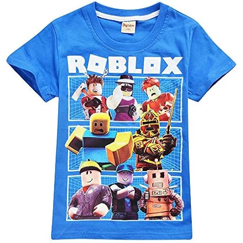 Children Roblox T-Shirt Kids' Games Family Gaming Team Tee Shirt Breathable Cotton Top for Girls Boys Teens (blue2, 140(7-8years)) Cover