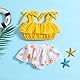 Baby-Badeanzug für Mädchen, Bikini-Set, bedruckt, Sonne, Crop-Top mit Trägern und Rüschenhöschen, 2-teiliges Set, Sommerkostüm zum Schwimmen, Strand, Pool, Urlaub, gelb, 0 Monate