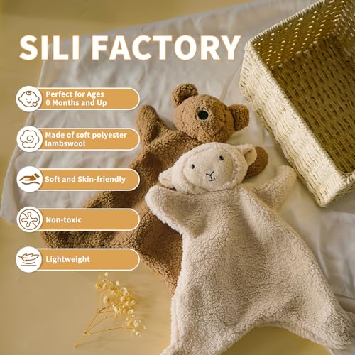 Image of Lovey for Baby,Soft Security Blanket,Snuggle Stuffed Animals Toy Girl & Boy, Bear&Lamb Lovey Comforter Toy for Babies 0-12months,Baby Gifts for Infant and Toddler (Beige-Lamb)