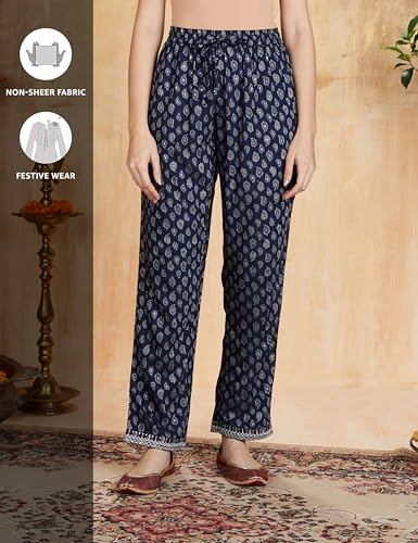 Image of Amazon Brand - Myx Women's Embroidered Kurta and Pant Set in Rayon (Available in Plus Sizes)