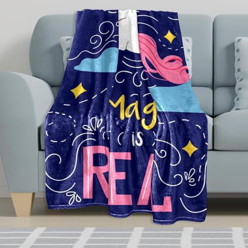 Couverture polaire licorne 150x130 cm en microfibre douce pour lit - 6