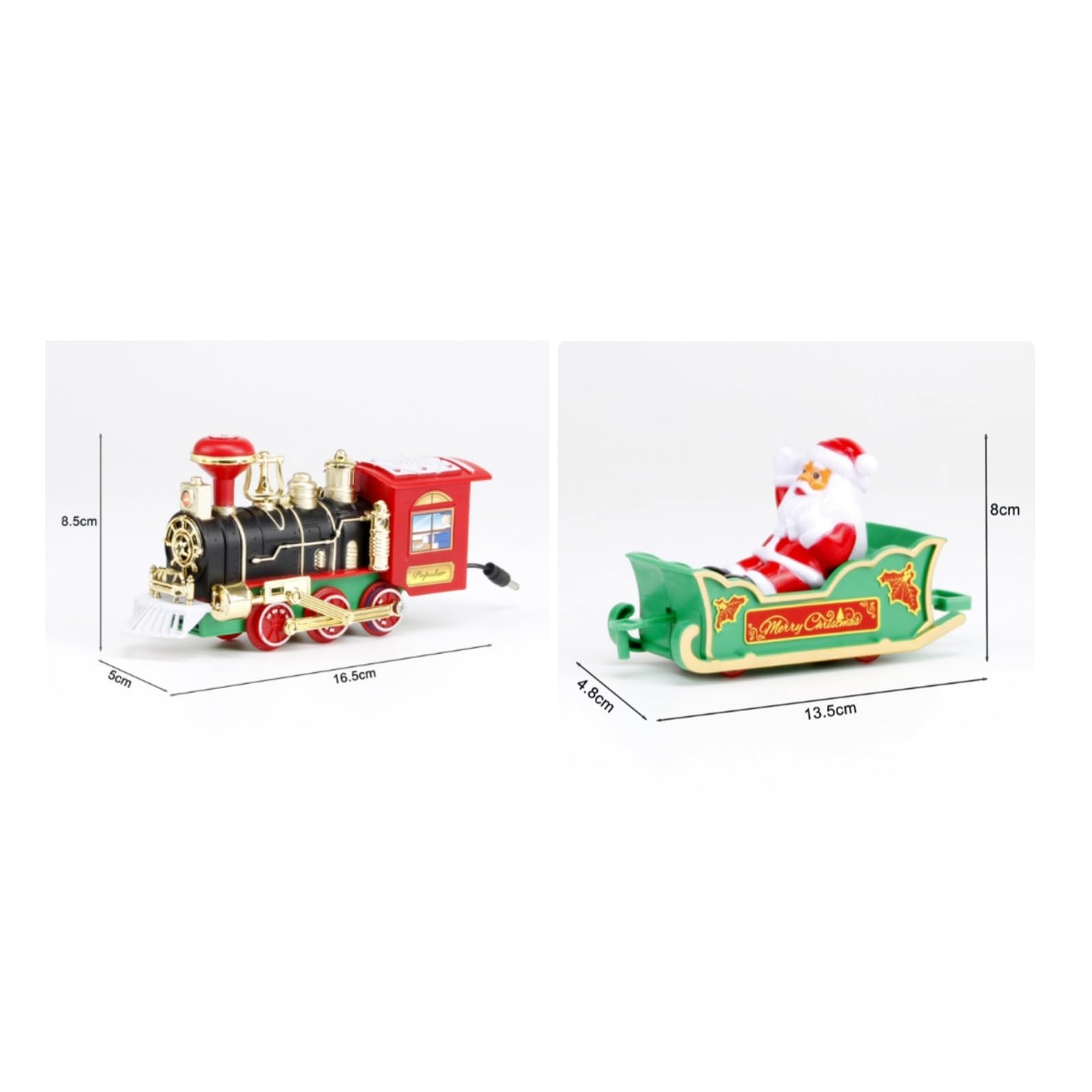 Almencla Trenino di Natale in Plastica con Binario Circolare Decorativo Treno Giocattolo Vapore Natalizio con Carrozze Acustico per Bambini, Soggiorno