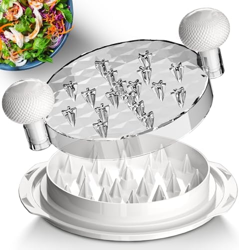 Chicken Shredder Tool Twist, Large Meat Shredder Tool Twist with Brush, Visible Chicken Breast Shredder, Strong Anti-Slip Strip, Ergonomic Handle,BPA Free (White)