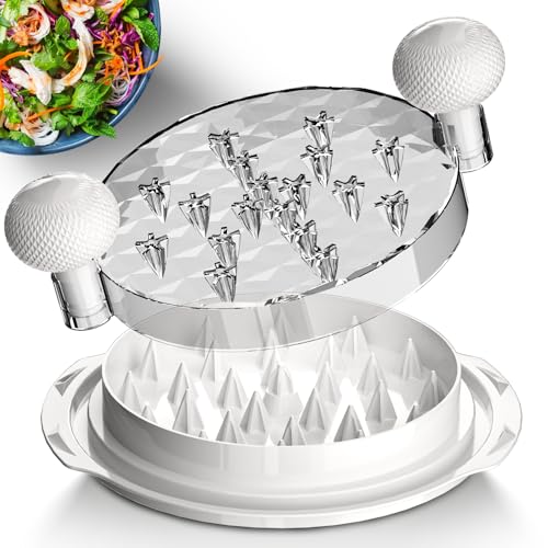 Chicken Shredder Tool Twist, Large Meat Shredder Tool Twist with Brush, Visible Chicken Breast Shredder, Strong Anti-Slip Strip, Ergonomic Handle,BPA Free (White)