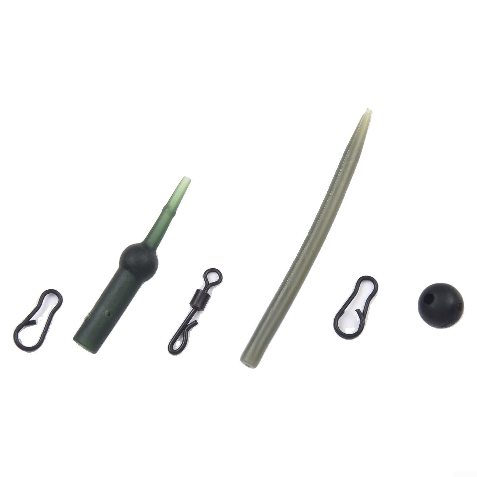 DystopiaWorld 25Pcs Set of Anti Sleeve Helicopter Rig for Carp Fishing with Fast Change Swivels and Beads