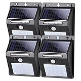 【Luz solar LED SALCAR】Esta luz solar tiene un panel solar de silicio y una batería de iones de litio recargable de 1200 mAh. El ángulo del sensor de movimiento es de 120º, lo que hace que el ambiente sea más iluminado y seguro y su nuevo sensor de movimiento PIR puede sensor de movimiento a una distancia de 3 a 5 metros. 800 lúmenes de luz solar iluminando su jardín.