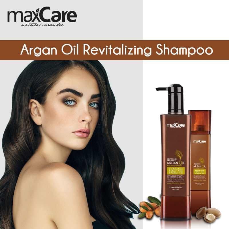 maxCare natural.wonder Moroccan Argan Oil Shampoo 260ml - Ultimate Sulfate-Free Hair Repair and Moisture Boost