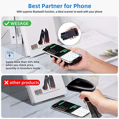 Symcode Bluetooth 2D Barcode Scanner,Symcode Portable Back Clip With Bluetooth Function 1D 2D Qr Bar Code Reader Scanner Pdf417 Data Matrix Maxicode thumb #4