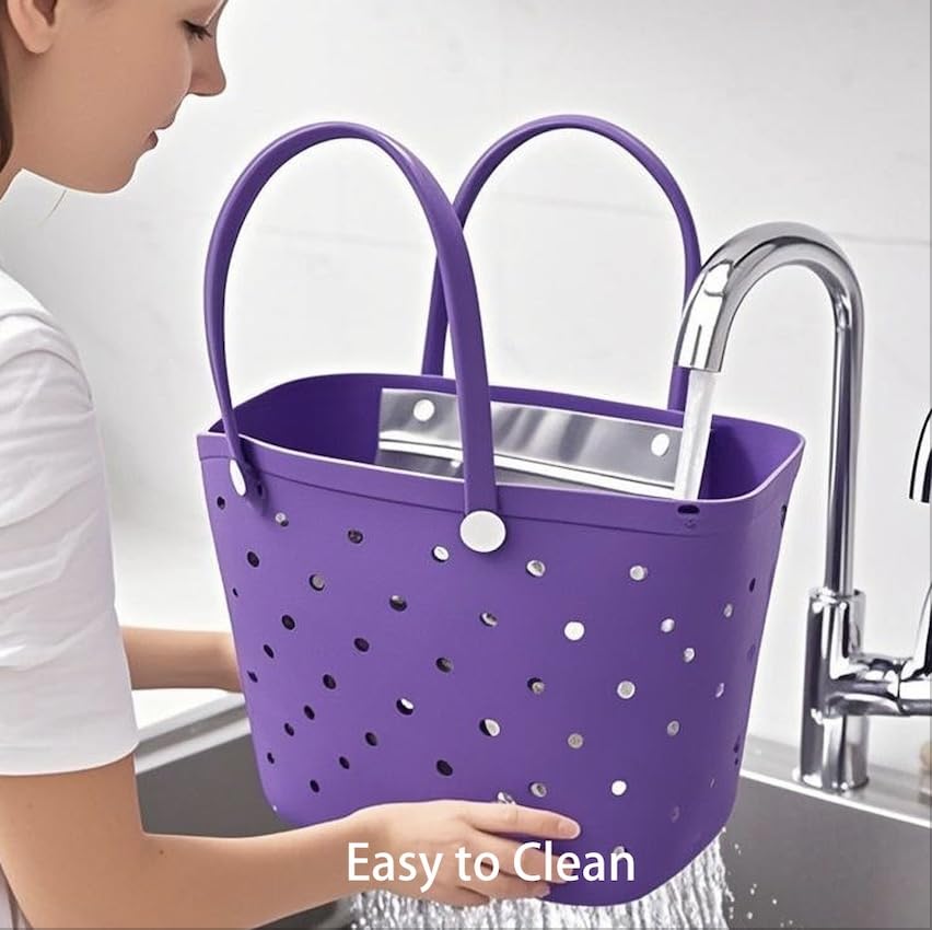 Oversized Beach Tote Bag, Extra Large Rubber Waterproof Sandproof Bag, Washable Durable Travel Tote for Pool3