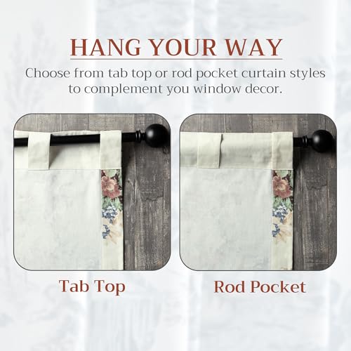 Image of Maison d' Hermine Curtains for Living Room 100% Cotton 50 inchx96 inch (Pack of 1) | 96 inches long Light Filtering Curtains for Windows Bedroom with Rod and Loop Pockets - Abbeville