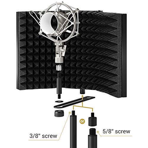 Tonor Sound Shield per Microfono con Isolamento Assorbente Mic Riflettore in Schiuma Fonoassorbente per Qualsiasi Microfono a Condensatore Recording Equipment Studio