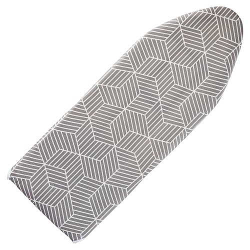 Image of Seiritex Over the Door Ironing Board Cover 13 x 37 inch, Small Iron Board Cover w Heat Reflective Thick Padding with Hook and Loop Fasteners Wall Ironing Board Covers (Gray Cube Update Version)