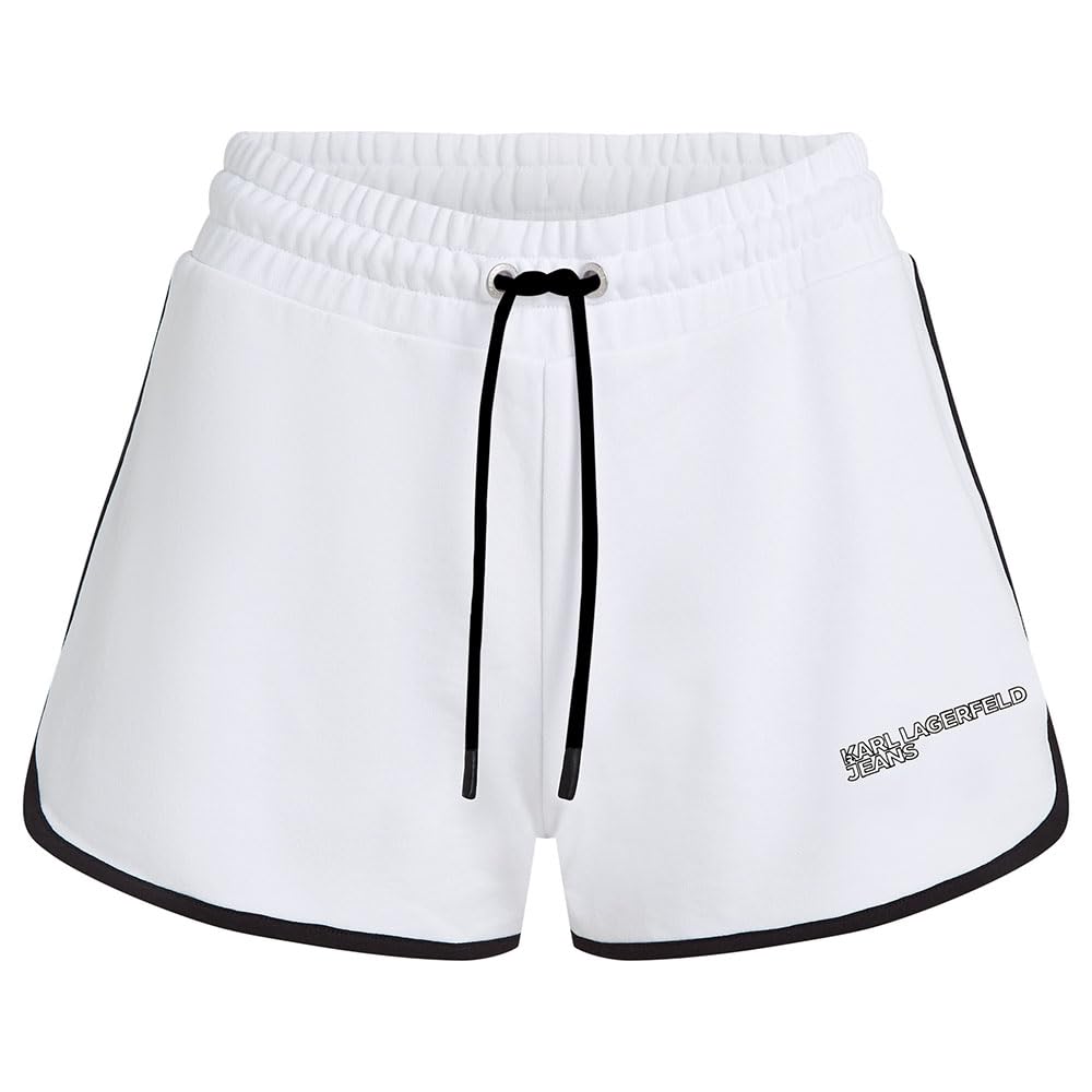 KARL LAGERFELD JEANS, Women's, Binding Sweat Short, Regular Fit, White, XS