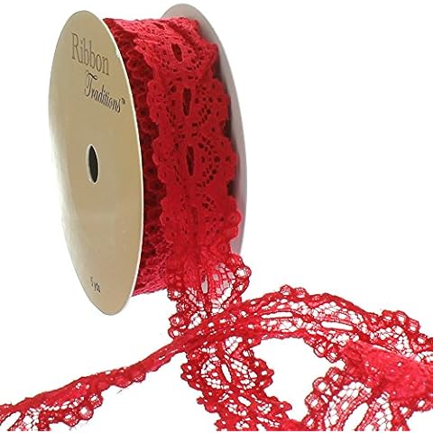 7/8" Red Nylon Ribbon by HairBow Center Cover