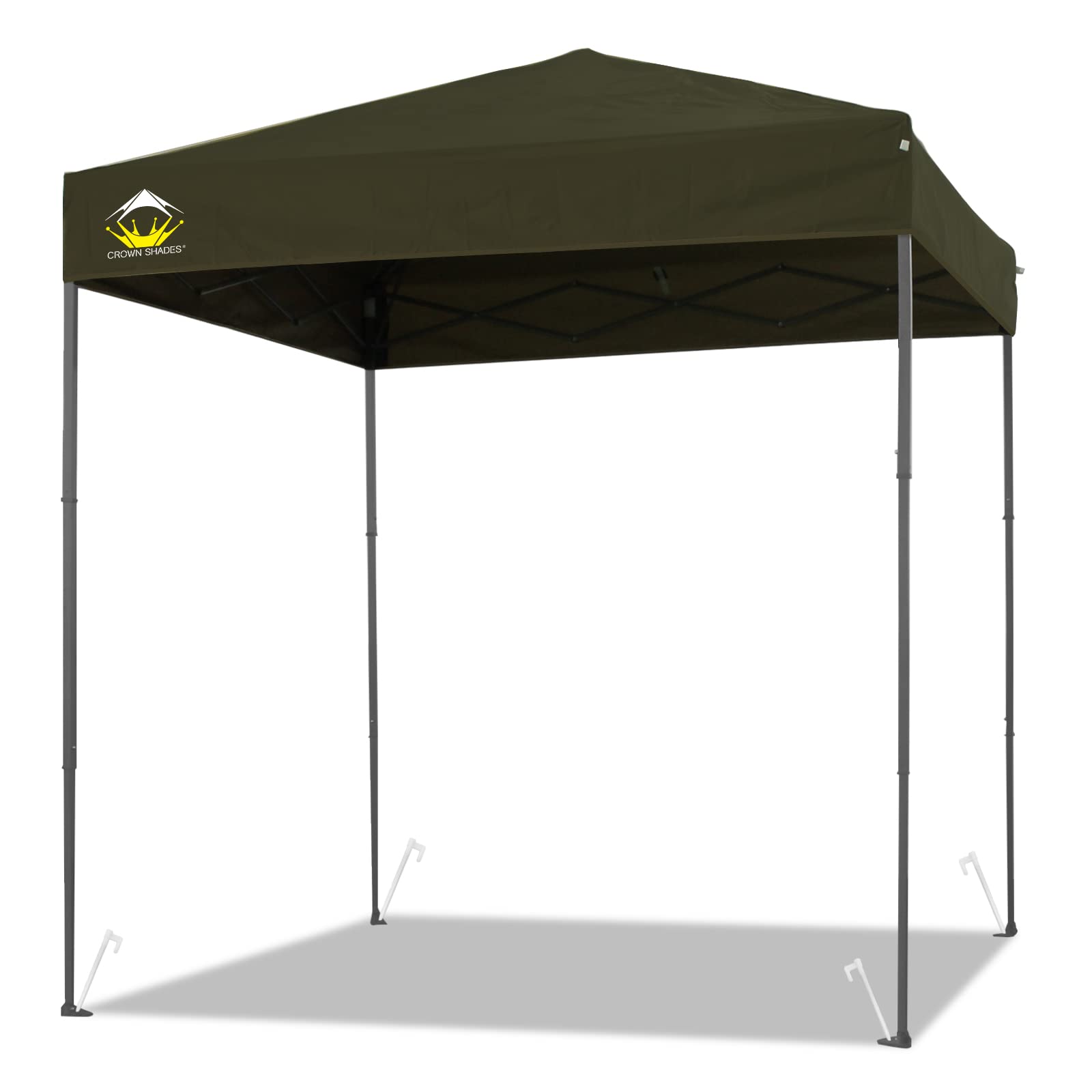 Photo 1 of *** MINOR RIP ON BAG*** CROWN SHADES Patented 6.5ft x 6.5ft Straight Leg Outdoor Pop up Portable Shade Instant Folding Canopy Tent with Carry Bag,Greenish Brown