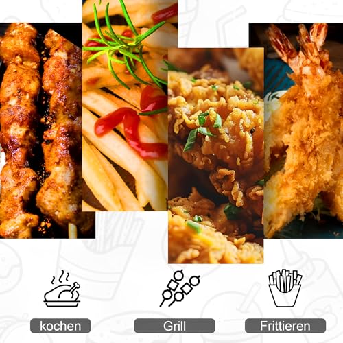 Gas Fritteuse Gastro Doppel Gasfritteuse Edelstahl Fritteuse mit Pommes Körbchen 20 Liter Volumen für Heimküche Küche – Bild 8