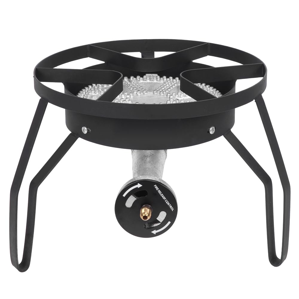 Kcelarec Single Burner Outdoor Stove Propane, High Heat Output Portable Stove for Home Brewing,Turkey Fry, Maple Syrup Prep