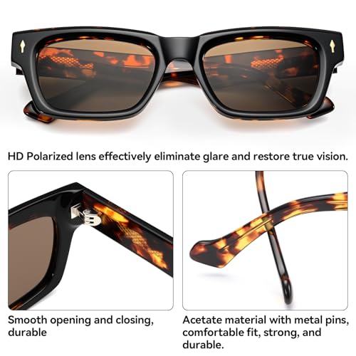 Dollger Thick Square Polarized Sunglasses for Men Women Fashion Classic Designer Sunglasses Shades UV Protection4