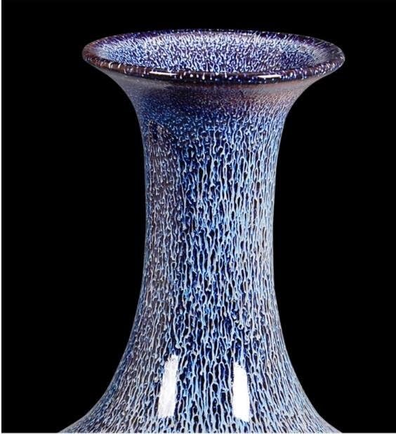 Amazon.co.jp: 景徳鎮製 磁器 窯変 鈞窯 陶磁器 花瓶 台座付き 置物 賞 