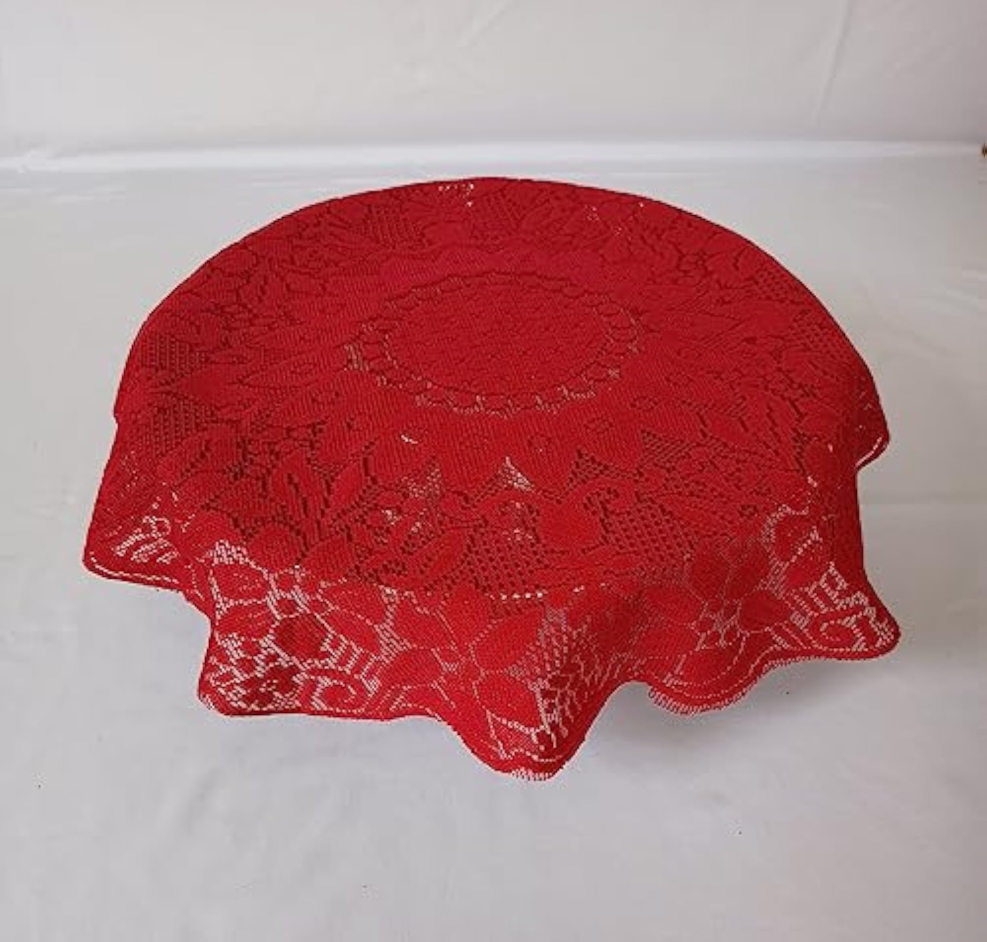 Pooja Thali Flower Design Cover Combo of 2, Cream Maroon