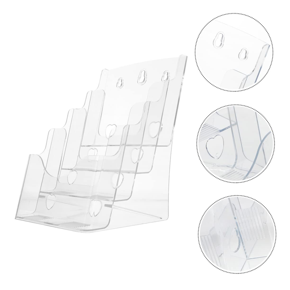 DOITOOL 2 Stück Kunststoff A5 Prospekthalter 4-stufig Transparenter Dokumentenständer Büro Organizer für Messen und Firmenbüros
