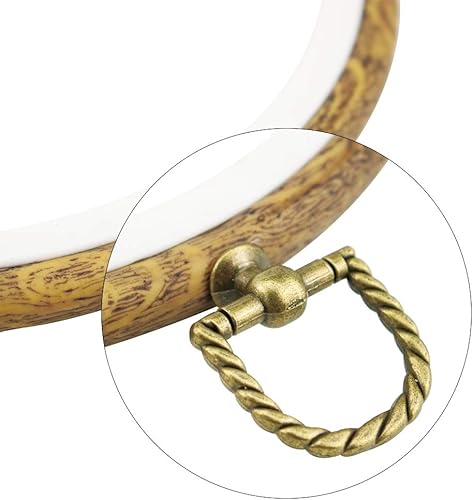 Miniatura 9 de guofa Aros de bordado ovalados de 6.7 pulgadas - 2 aros decorativos de punto de cruz de 6.7 x 5.1 in, marco de bordado de resina de madera sintética