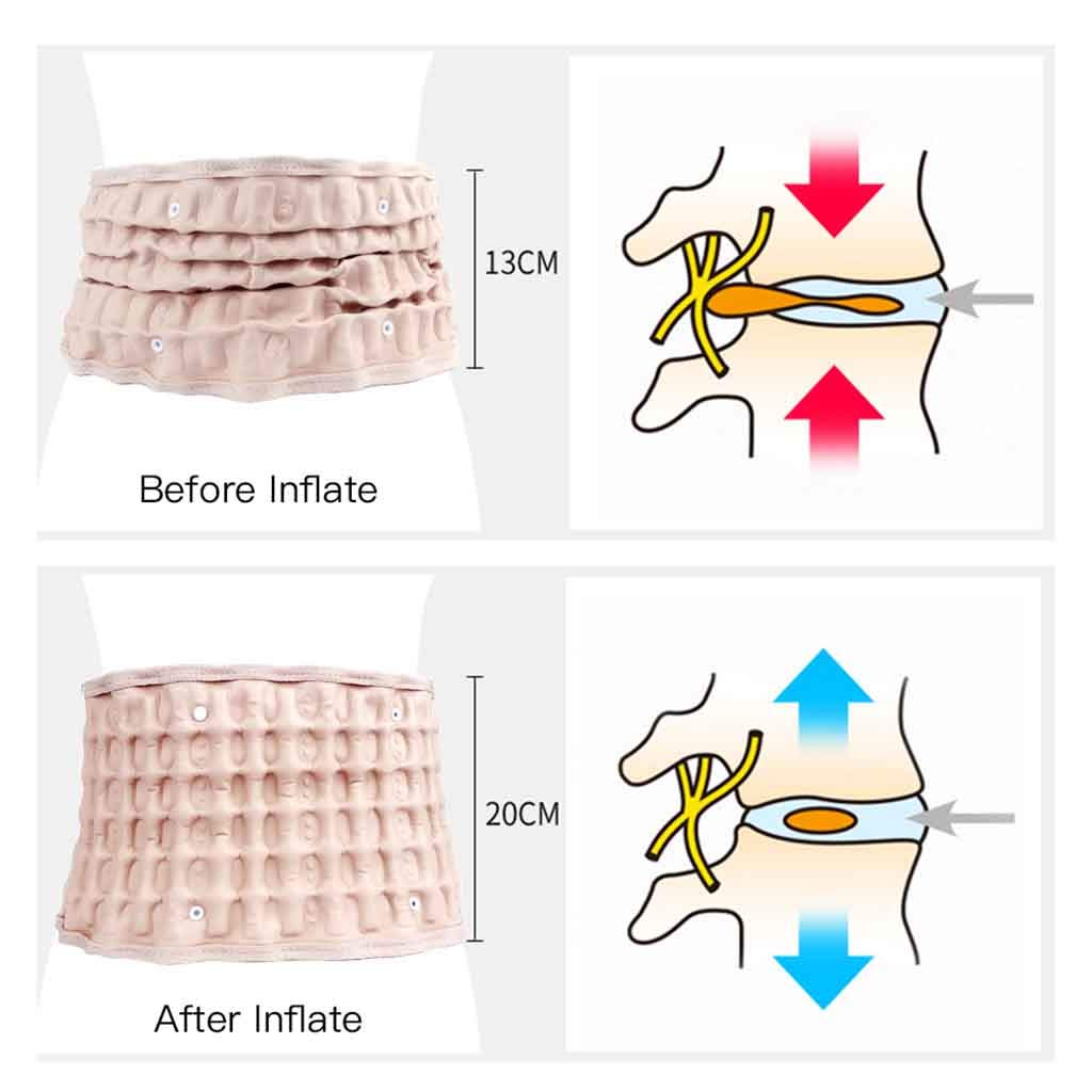 Cinturón de apoyo para la espalda de terapia de descompresión, cinturón protector de cintura para el dolor lumbar inferior, ajuste para 29-49 pulgadas