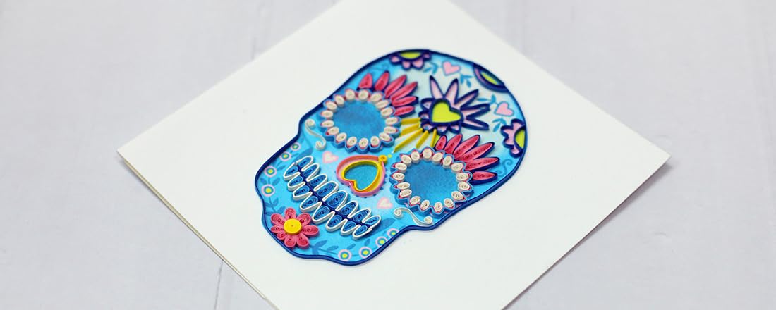 Sugar Skull, Handmade Quilling Greeting Card - Image 2