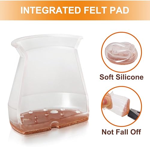 Miniatura 3 de VIUME - 32 protectores de suelo para patas de silla para suelos de madera dura, cubiertas de silicona para proteger suelos de azulejos de madera,
