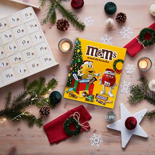 M&M'S & Friends Adventskalender mit M&M'S, Bounty, Mars, Milky Way, Snickers und Twix I 361 g Süßigkeiten zum Verschenken und für Weihnachten
