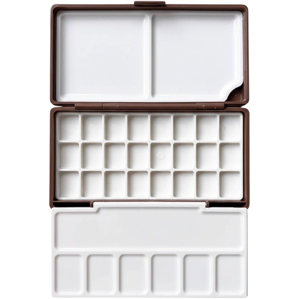 Sslvya Empty Watercolor Palette, Portable Watercolor Tin Box Palette Paint Case, Watercolor Paint Palette for Watercolor and Acrylic Painting
