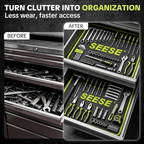 Image of Flexible Magnetic Tool Mat: Features 23 Powerful Magnets for Holding Tools & Metal Parts - Perfect for Car Repair, Mechanics, Automotive Shops and DIYers (104 x 320mm)