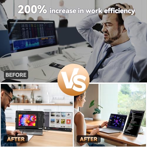 Image of Laptop Screen Extender 15.6 inch 120% sRGB - FHD 1080P IPS Dual Laptop Monitor Extender with Detachable Screen, Second Monitor for 13 inch-17.3 inch Laptops, Plug-Play for Windows Mac Android Chrome