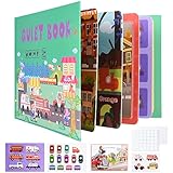 Ulikey Quiet Book, Ruhiges Buch Montessori for Toddlers, Autismus Sensorisches Spielzeug, Puzzle Buch Pädagogisches Spielzeug, Denkspiele Rätselbuch für Kinder ab 3 Jahre, Wiederverwendbar (Verkehr)